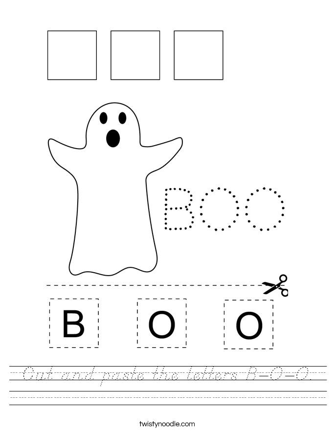 Cut and paste the letters B-O-O. Worksheet