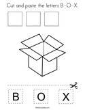 Cut and paste the letters B-O-X Coloring Page