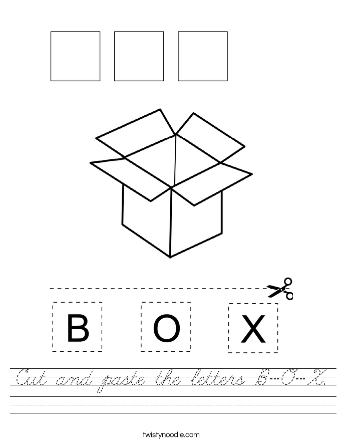 Cut and paste the letters B-O-X. Worksheet