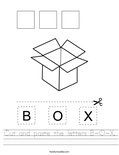 Cut and paste the letters B-O-X. Worksheet