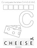 Cut and paste the letters C-H-E-E-S-E Coloring Page