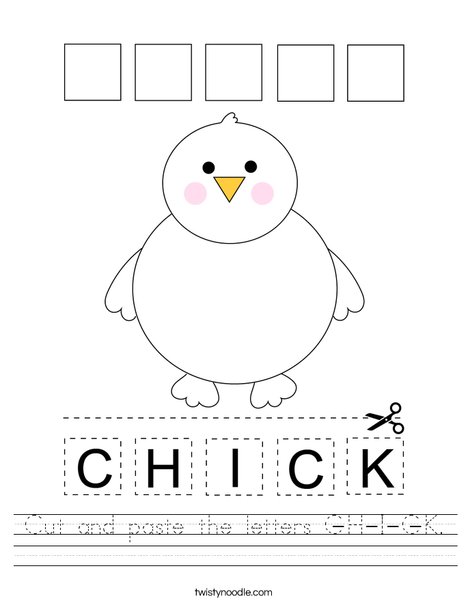 Cut and paste the letters C-H-I-C-K. Worksheet