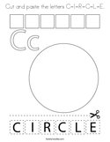 Cut and paste the letters C-I-R-C-L-E Coloring Page
