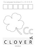 Cut and paste the letters C-L-O-V-E-R Coloring Page