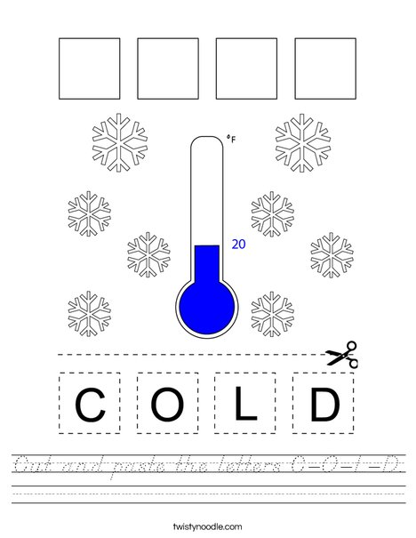 Cut and paste the letters C-O-L-D. Worksheet