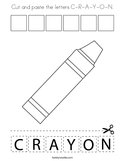 Cut and paste the letters C-R-A-Y-O-N Coloring Page