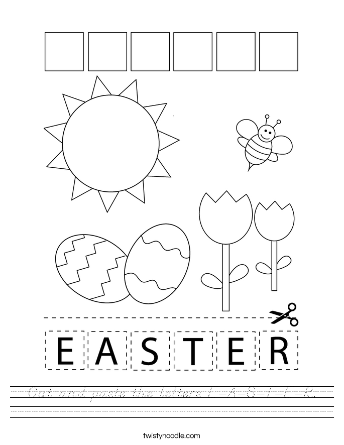 Cut and paste the letters E-A-S-T-E-R. Worksheet
