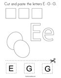 Cut and paste the letters E-G-G Coloring Page