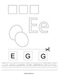 Cut and paste the letters E-G-G. Worksheet