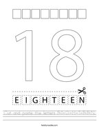 number 18 worksheets twisty noodle