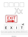 Cut and paste the letters E-X-I-T. Worksheet