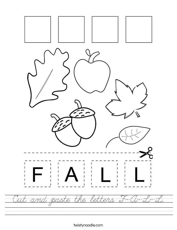 Cut and paste the letters F-A-L-L. Worksheet
