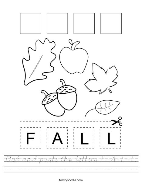 Cut and paste the letters F-A-L-L. Worksheet