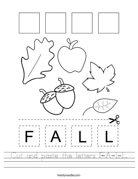 Cut and paste the letters F-A-L-L Worksheet - Twisty Noodle cut-and-paste-the-letters-f-a-l-l-worksheet-twisty-noodle