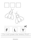 Cut and paste the letters F-L-Y. Worksheet