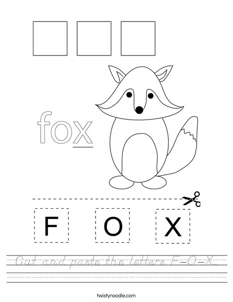 Cut and paste the letters F-O-X. Worksheet