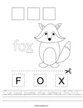 Cut and paste the letters F-O-X. Worksheet