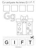 Cut and paste the letters G-I-F-T Coloring Page