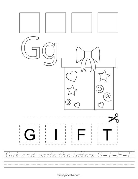 Cut and paste the letters G-I-F-T. Worksheet
