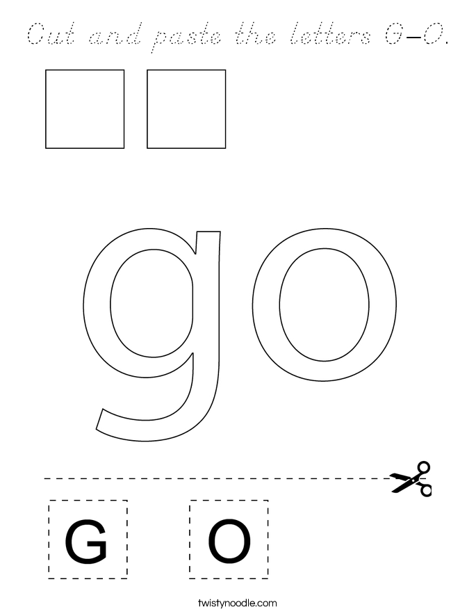 Cut and paste the letters G-O. Coloring Page