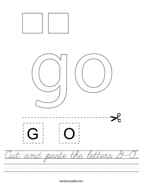 Cut and paste the letters G-O. Worksheet