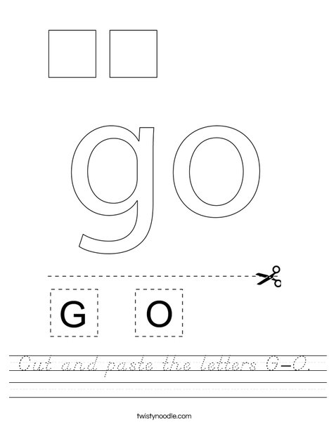Cut and paste the letters G-O. Worksheet