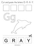 Cut and paste the letters G-R-A-Y Coloring Page