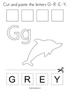 Cut and paste the letters G-R-E-Y Coloring Page
