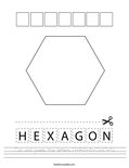 Cut and paste the letters H-E-X-A-G-O-N. Worksheet