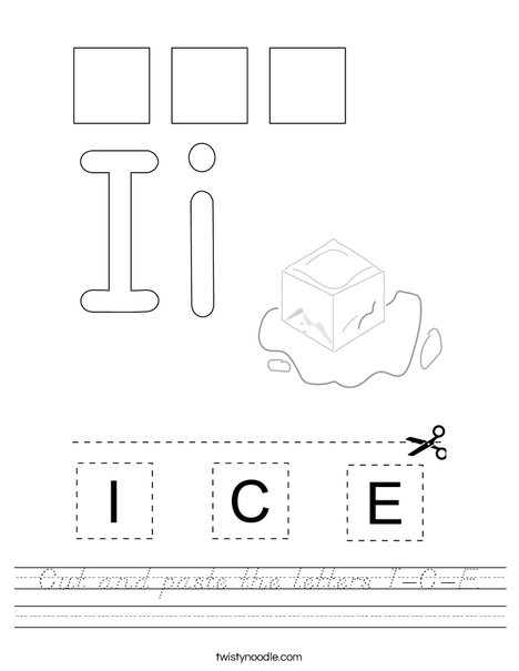 Cut and paste the letters I-C-E. Worksheet
