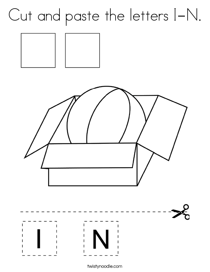 Cut and paste the letters I-N. Coloring Page