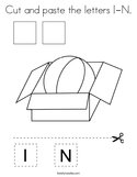 Cut and paste the letters I-N Coloring Page