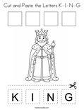 Cut and Paste the Letters K-I-N-G Coloring Page