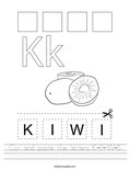 Cut and paste the letters K-I-W-I. Worksheet