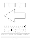 Cut and paste the letters L-E-F-T. Worksheet
