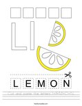 Cut and paste the letters L-E-M-O-N. Worksheet