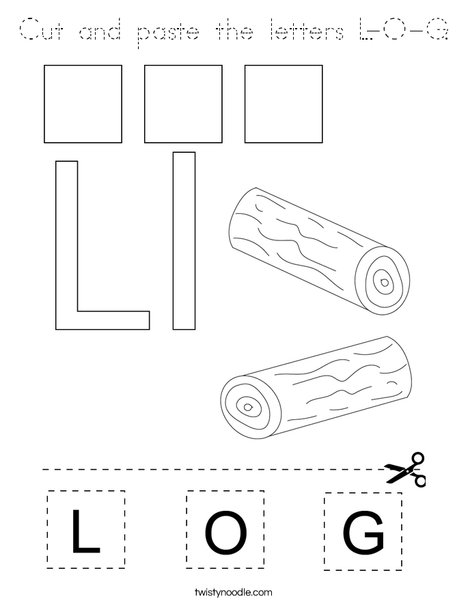 Cut and paste the letters L-O-G. Coloring Page