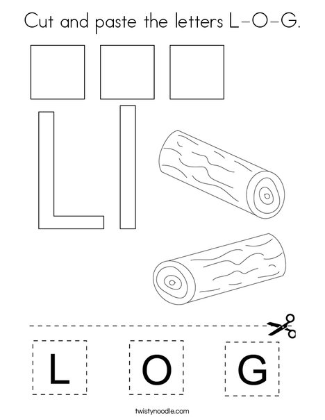 Cut and paste the letters L-O-G. Coloring Page
