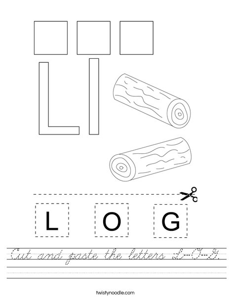 Cut and paste the letters L-O-G. Worksheet