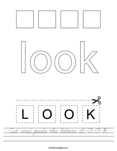Cut and paste the letters L-O-O-K. Worksheet