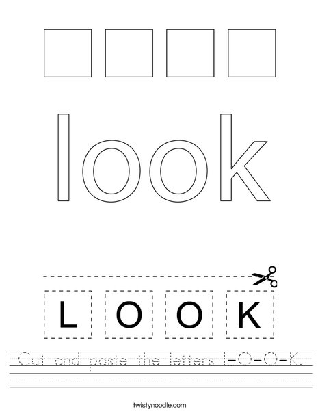 Cut and paste the letters L-O-O-K. Worksheet