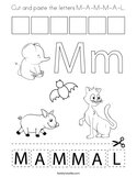 Cut and paste the letters M-A-M-M-A-L Coloring Page
