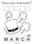 How many shamrocks? Coloring Page