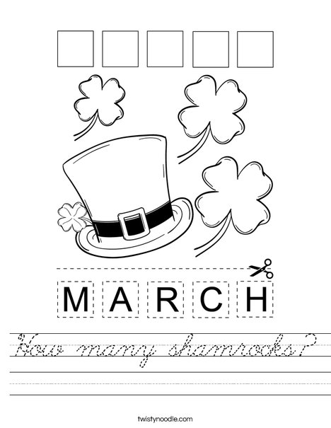 Cut and paste the letters M-A-R-C-H. Worksheet