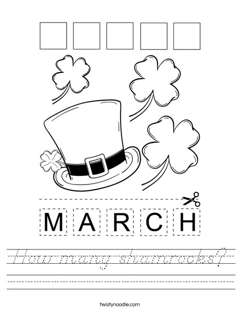 Cut and paste the letters M-A-R-C-H. Worksheet