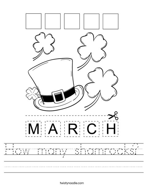 Cut and paste the letters M-A-R-C-H. Worksheet