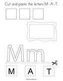 Cut and paste the letters M-A-T Coloring Page