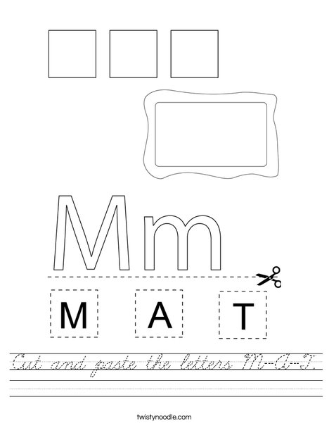 Cut and paste the letters M-A-T. Worksheet