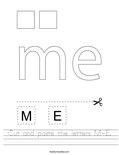 Cut and paste the letters M-E. Worksheet