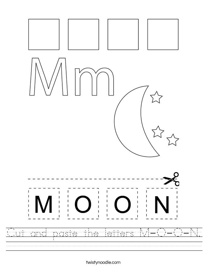 Cut and paste the letters M-O-O-N. Worksheet